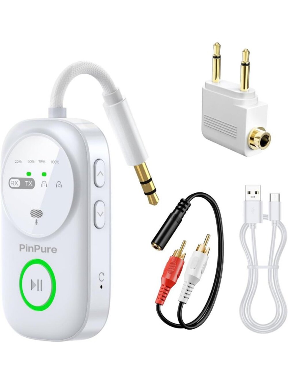 2-in-1 Bluetooth 5.4 Wireless Adapter for Headphones & AirPods, Audio